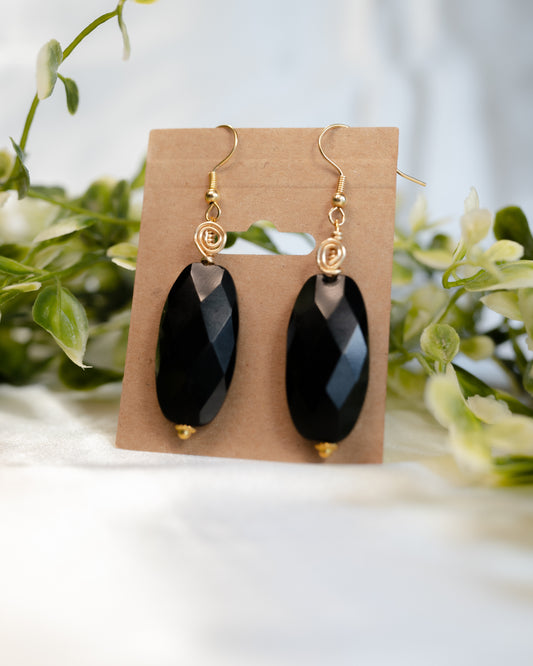 Black Onyx Dangle Earrings
