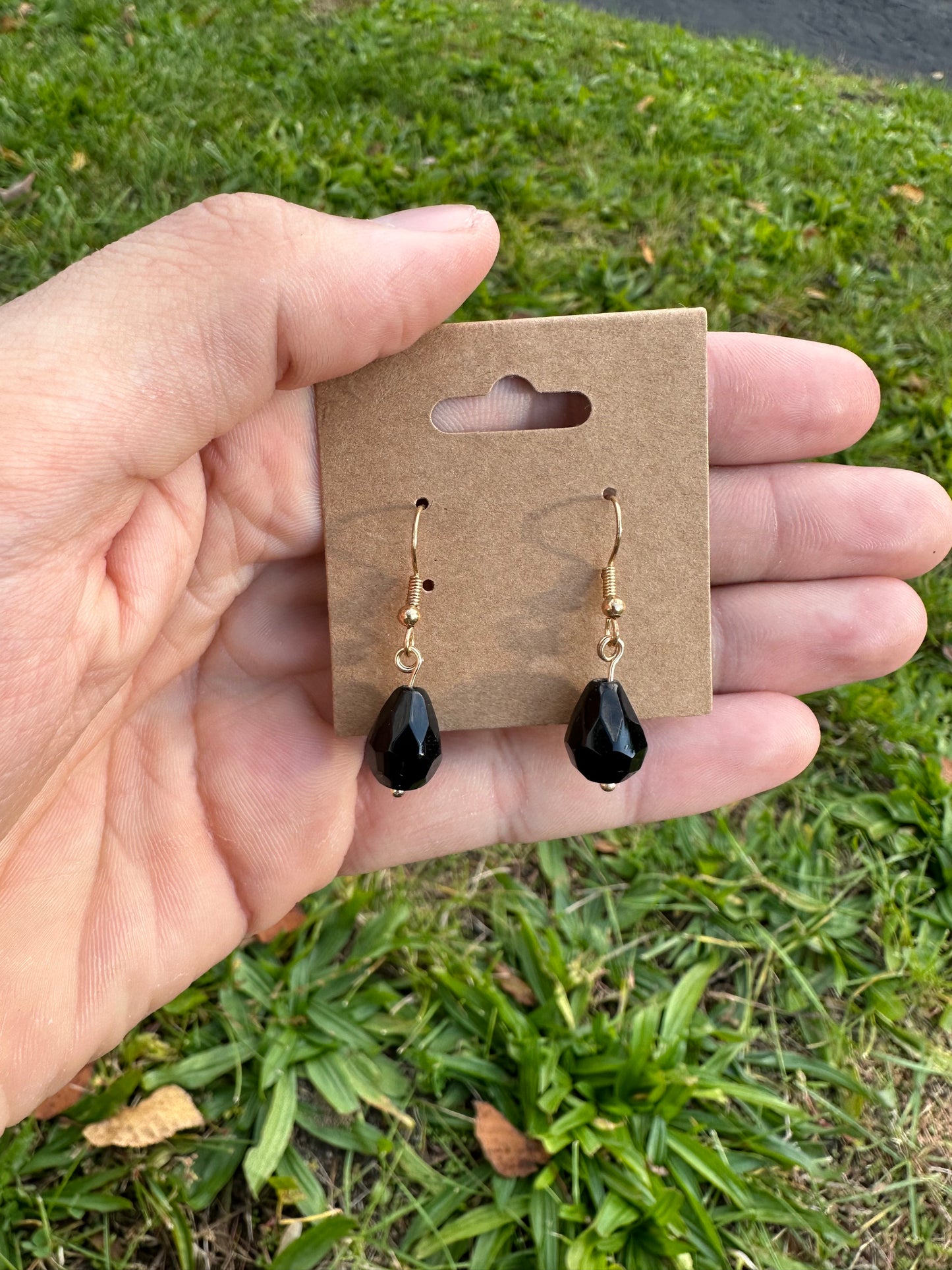 Black Onyx Faceted Drop Earrings