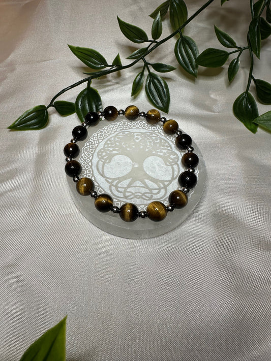 Tigers Eye Bracelet w/ Silver Spacers