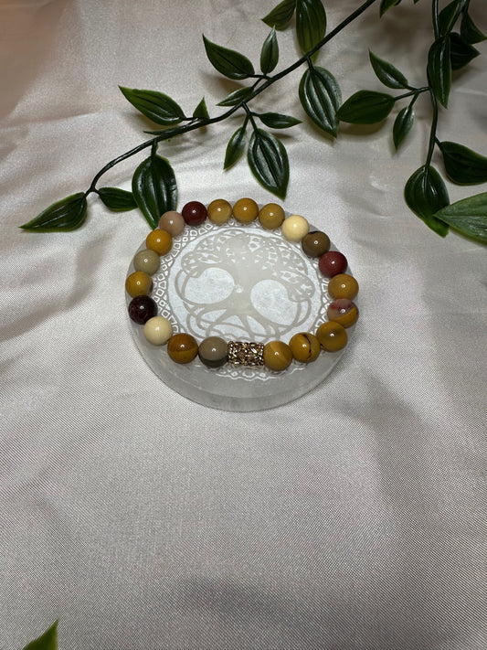 Mookaite Bracelet w/ Gold Spacer