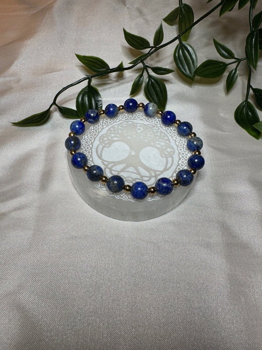 Lapis Lazuli Bracelet w/ Gold Spacers