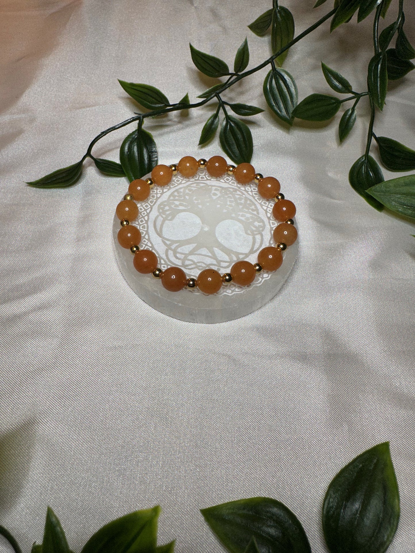 Red Aventurine Bracelet w/ Gold Spacers