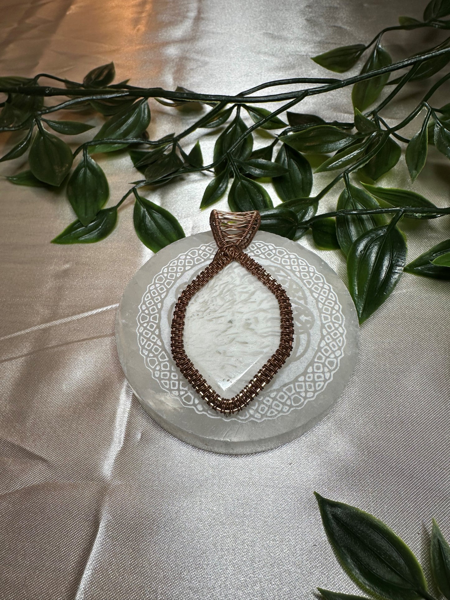 Beautiful Copper Wire Wrapped Scolecite Pendant