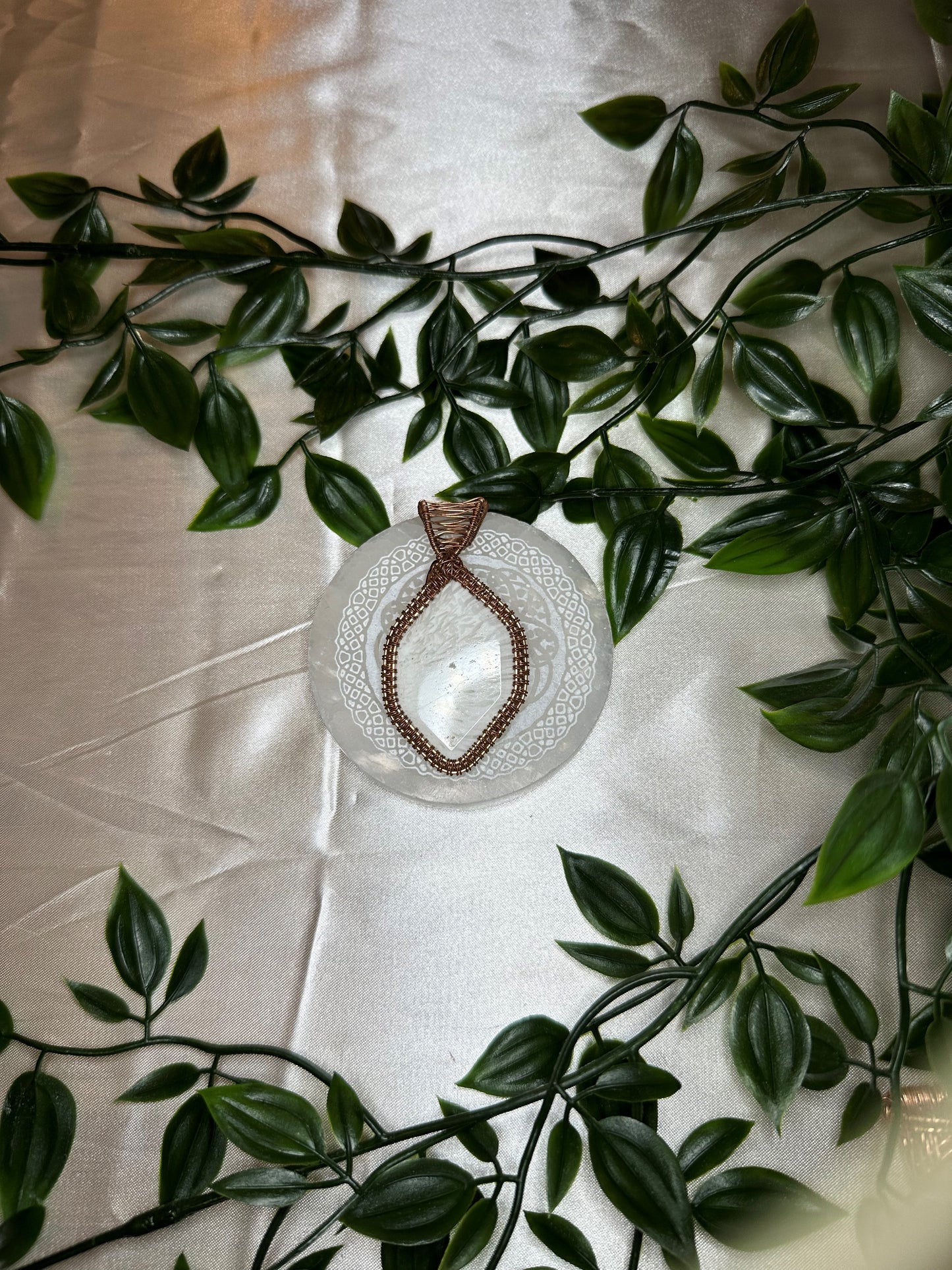 Beautiful Copper Wire Wrapped Scolecite Pendant