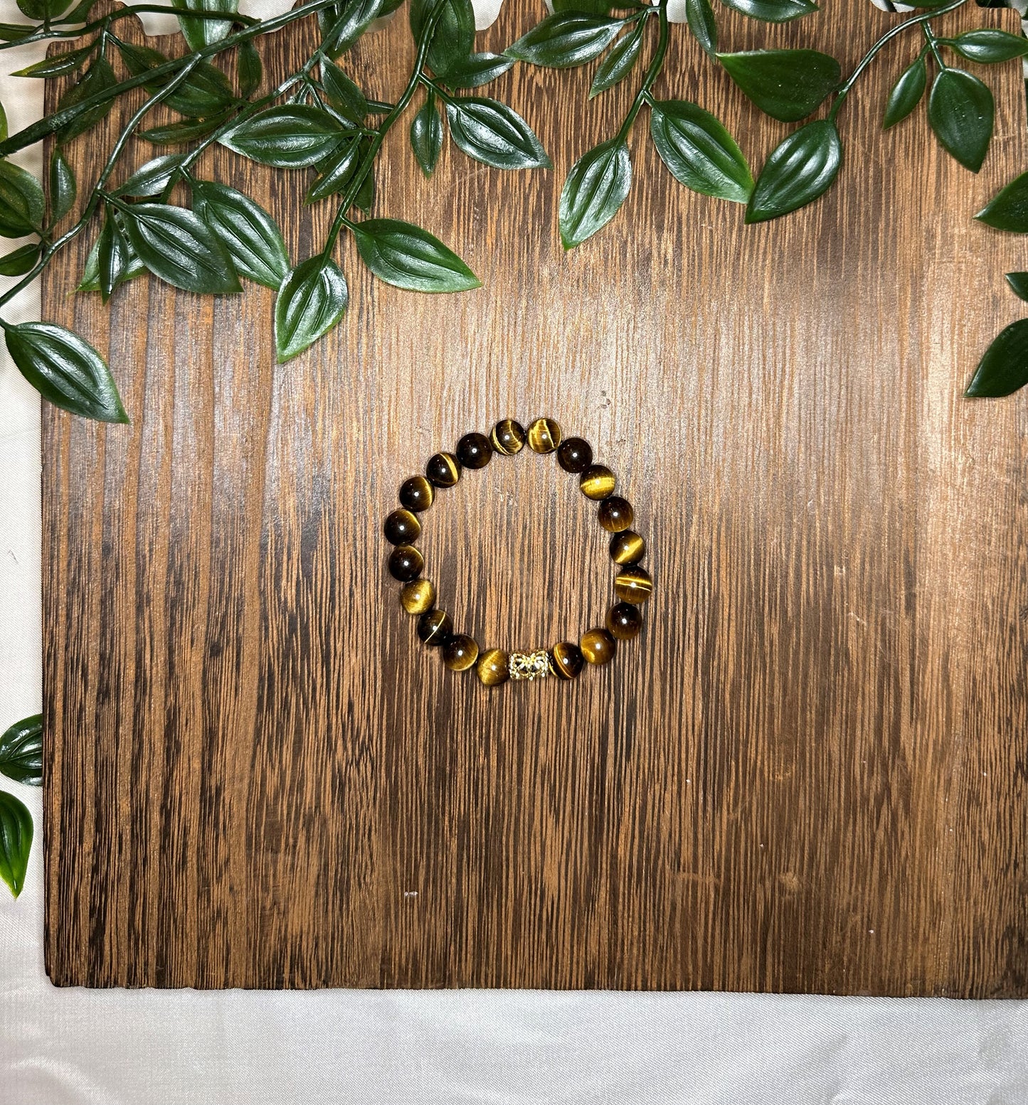 Tigers Eye Bracelet w/ Gold Spacer