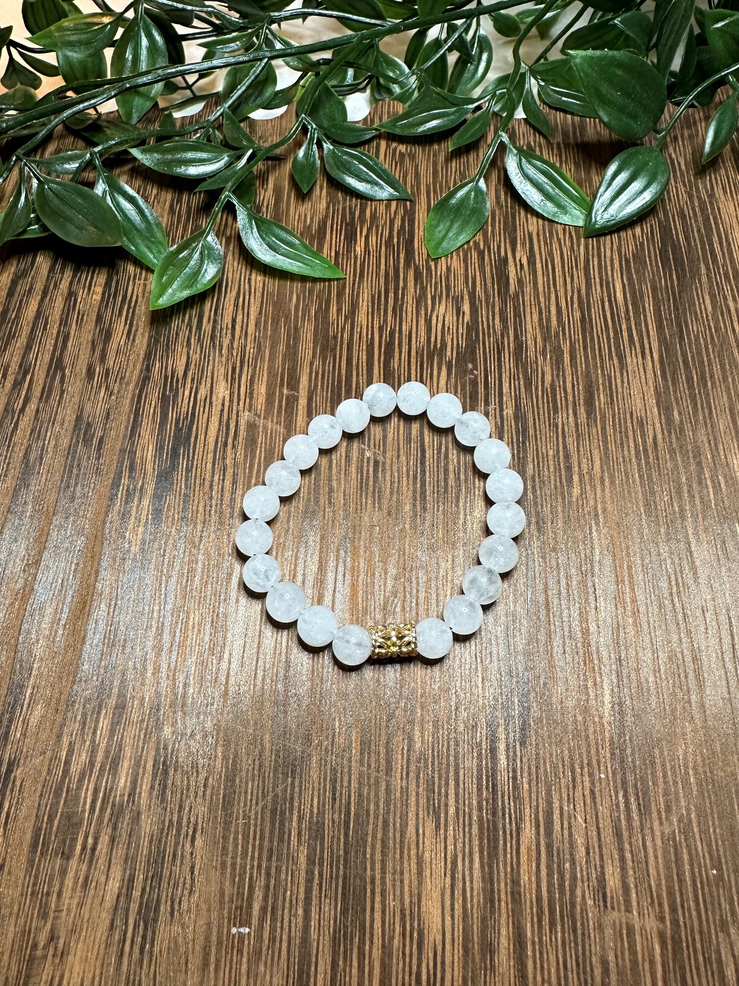 Clear Quartz Bracelet w/ Gold Spacer