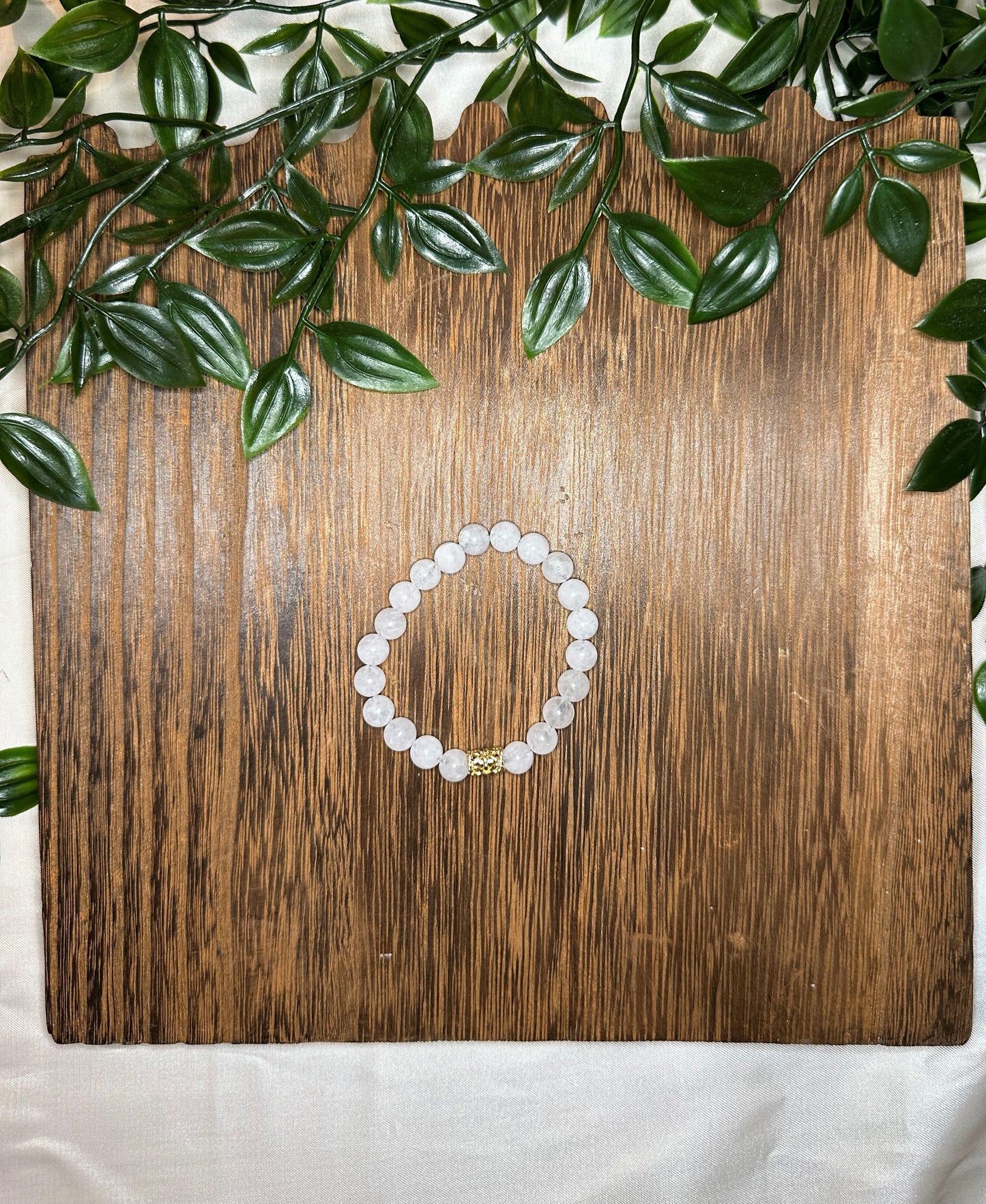 Clear Quartz Bracelet w/ Gold Spacer