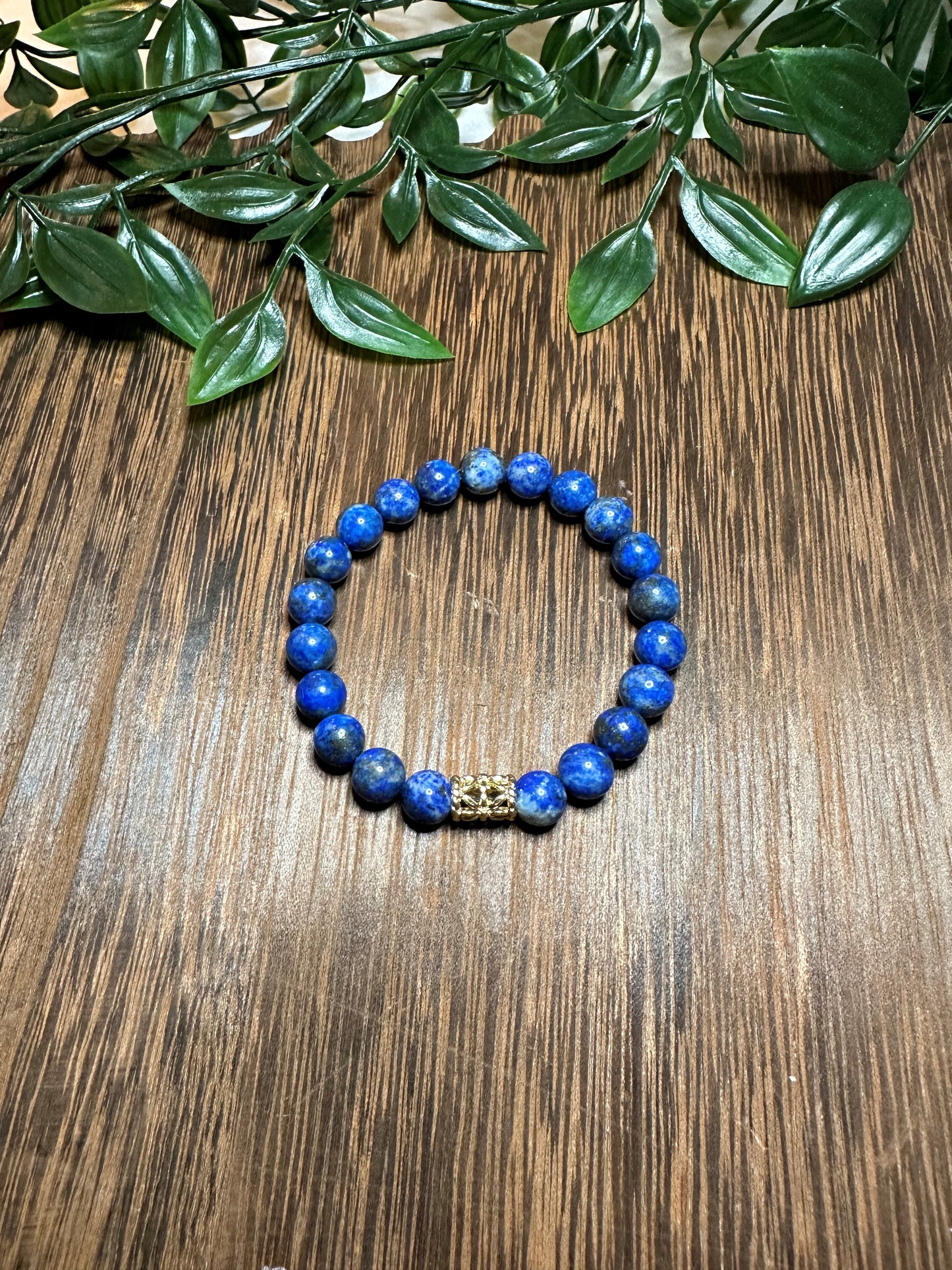 Lapis Lazuli Bracelet w/ Gold Spacer