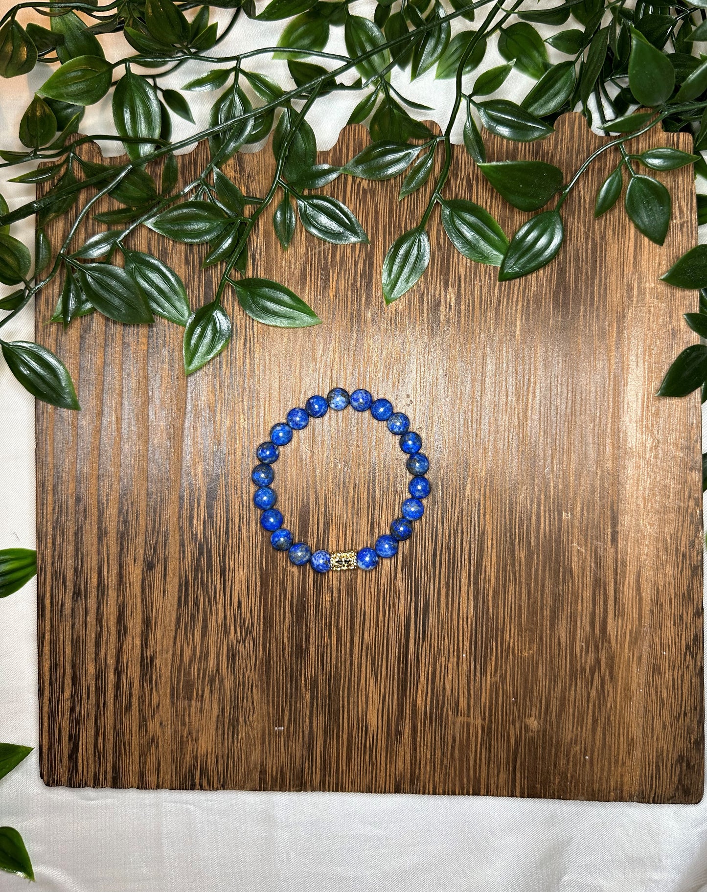 Lapis Lazuli Bracelet w/ Gold Spacer