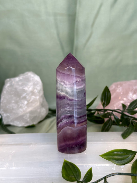 Natural Watermelon Fluorite Tower 34