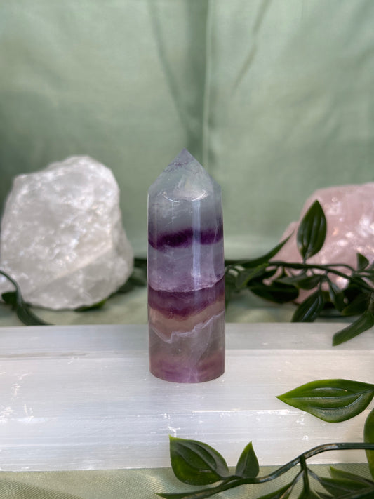 Natural Watermelon Fluorite Tower "26"