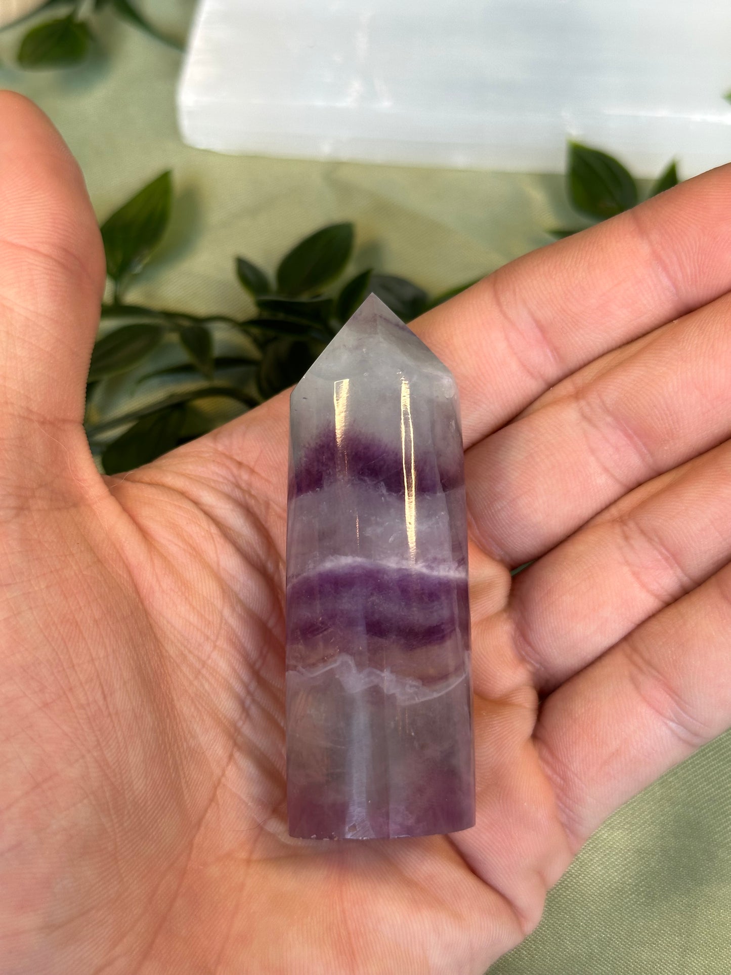 Natural Watermelon Fluorite Tower "26"