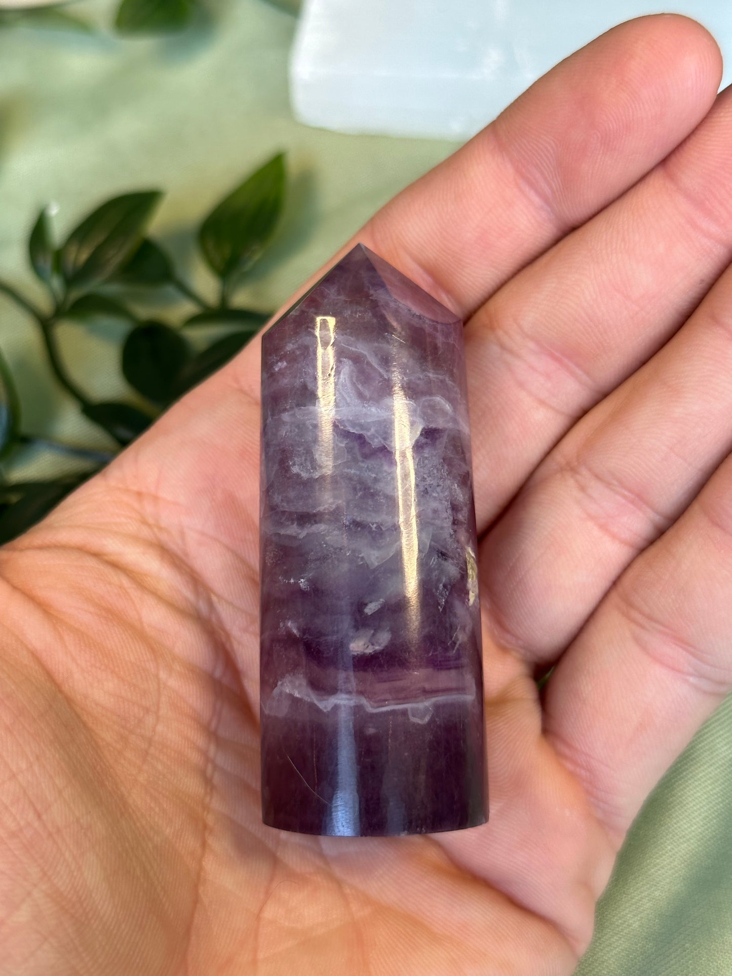 Natural Watermelon Fluorite Tower "25"