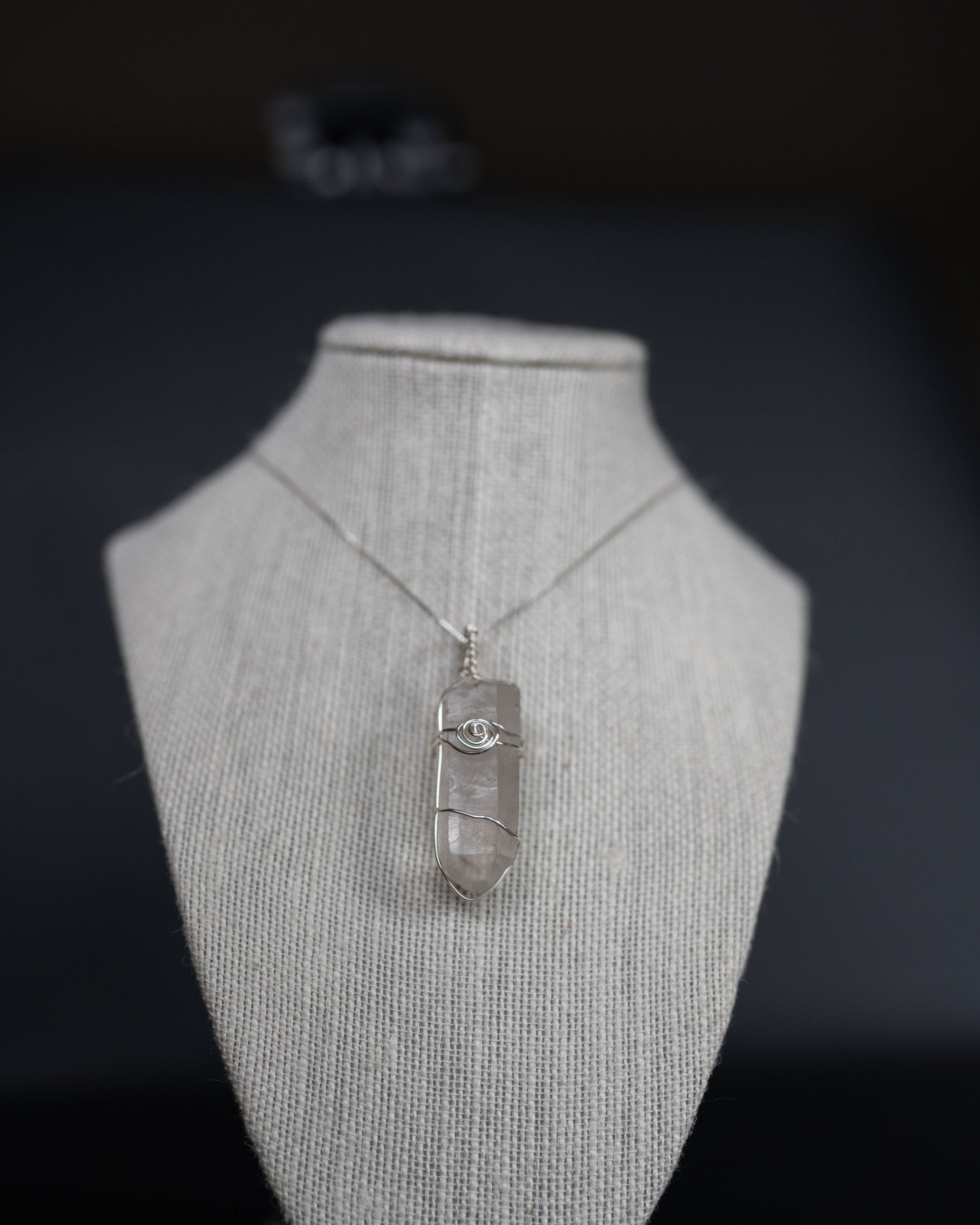 Wire Wrapped Clear Quartz Point Necklace