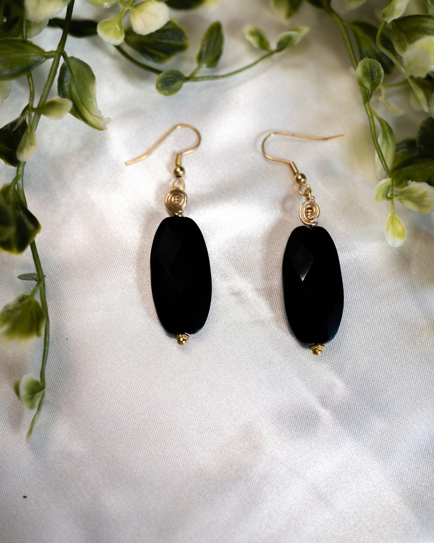 Black Onyx Dangle Earrings