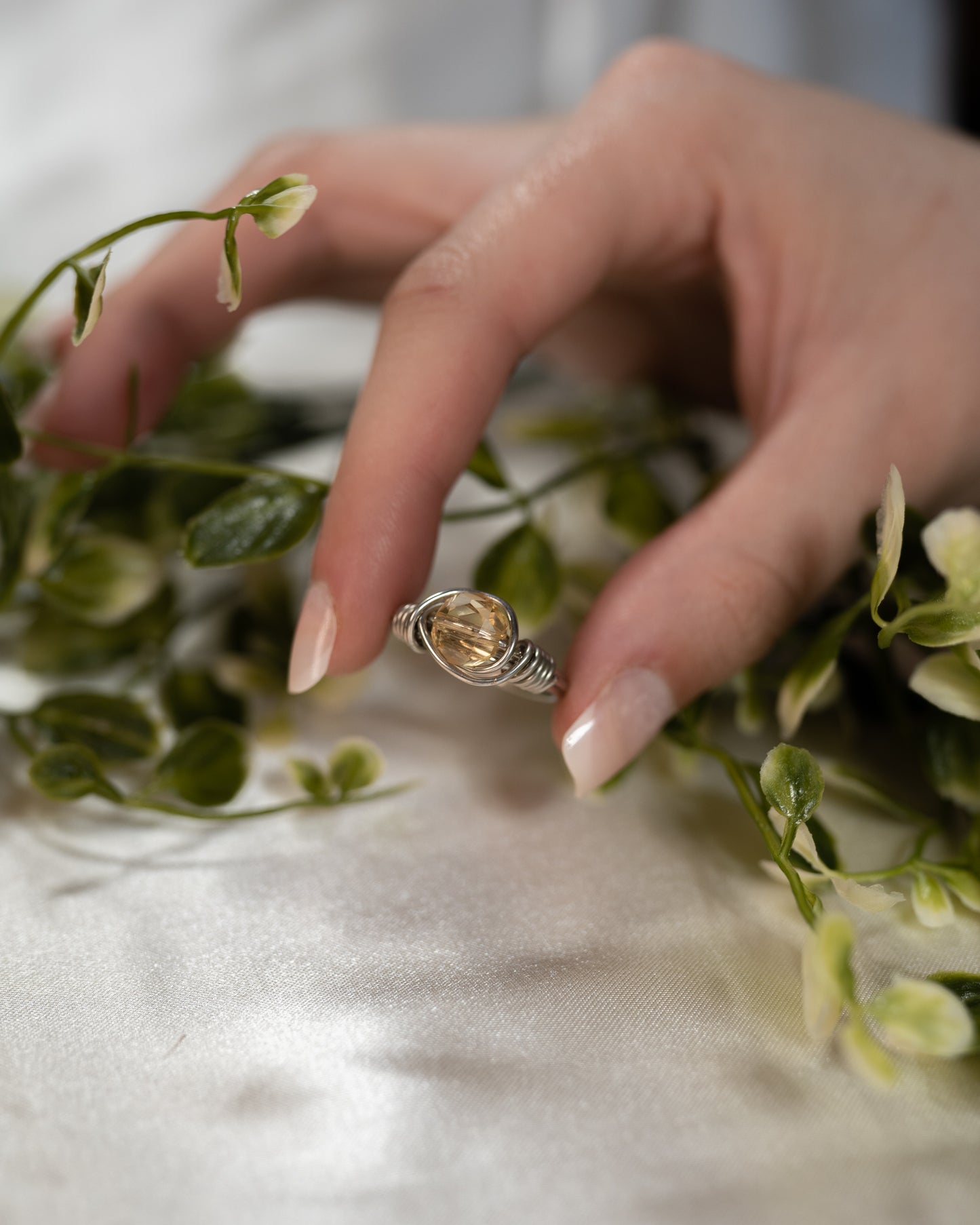 Wire Wrapped Citrine Ring Size 9